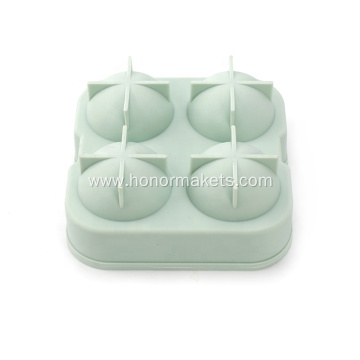 Silicone 4-hole ball ice cube tray